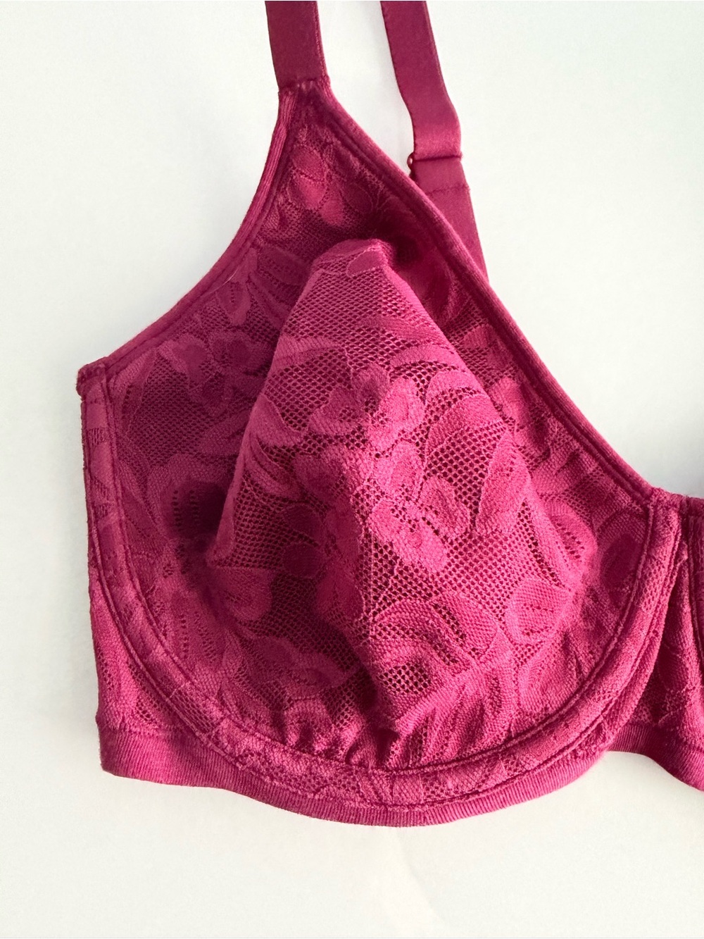 Bali Women's Red Breathe Lace Underwire Bra DF7590 Size 36D - Picture 3 of 10